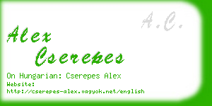 alex cserepes business card